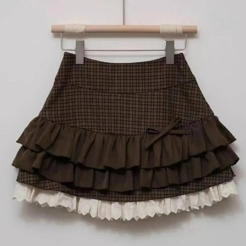 Women's Blue Black Riveted Belt Denim Skirt Y2K Harajuku High Street Fashion 90s Sexy A-line Mini Skirt Summer Clothing 2026 New