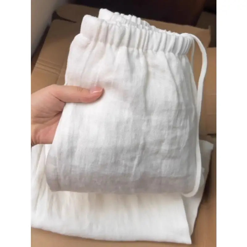 Fashion Cotton Linen Wide Leg Pants Loose Straight Ankle-Length Skirt Pants Casual High Waist 2026 New Summer Women's Pants