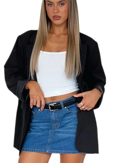 Women Denim Skirts Solid Color Bodycon Jeans Skirts Summer Casual Mini Skirts Streetwear